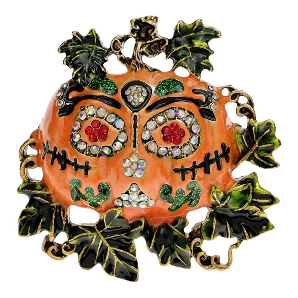 Gorgeous Creepy Pumpkin Brooch